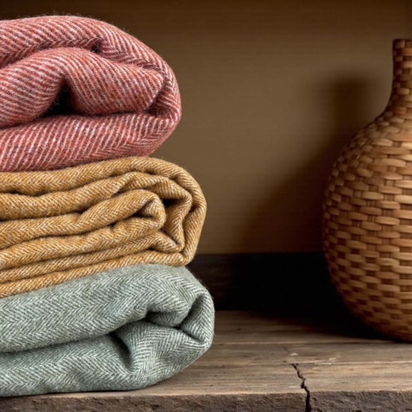 Pure Wool Throw - Rust