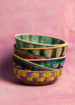 Woven Bowl - Pink & Navy