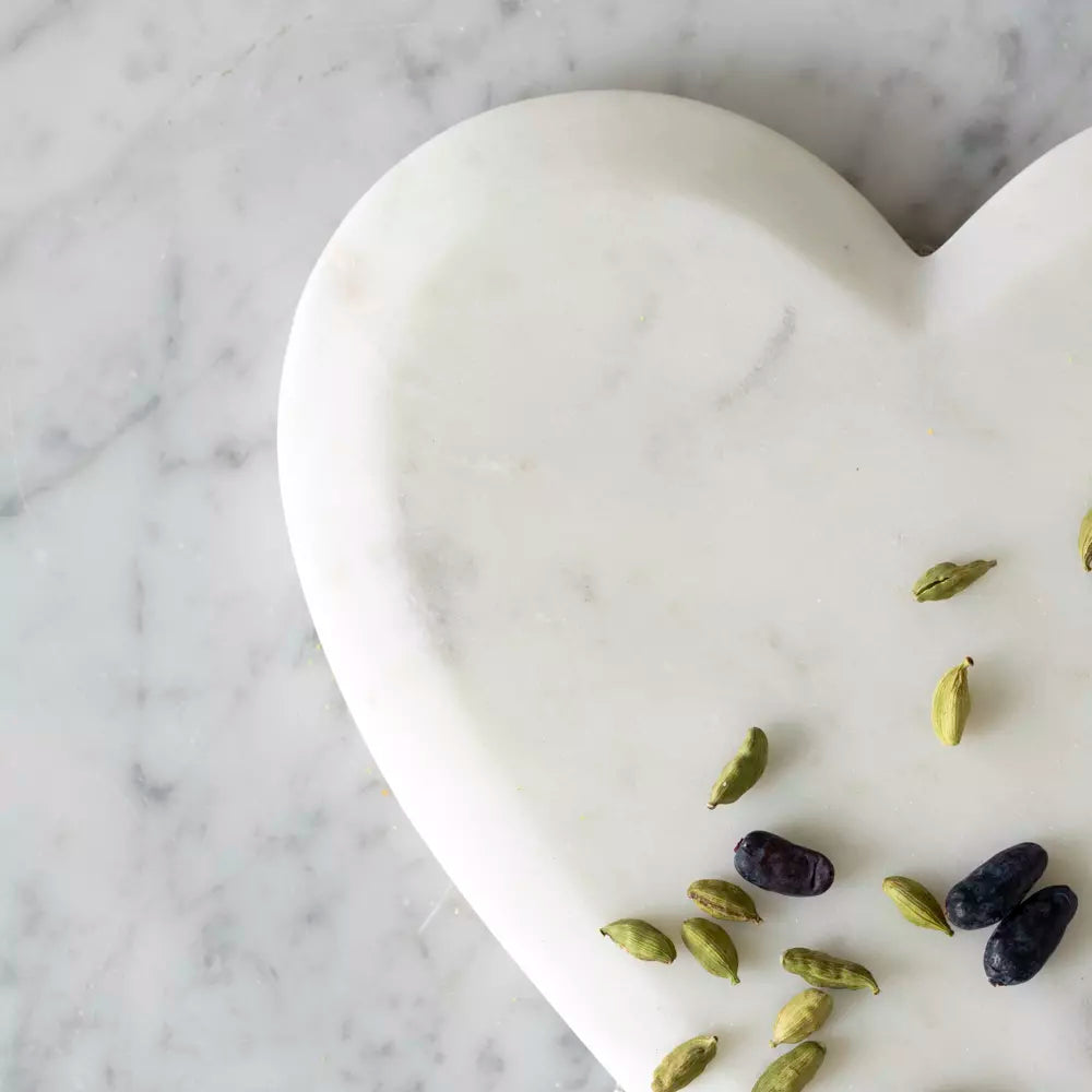 Marble Heart Serving Board