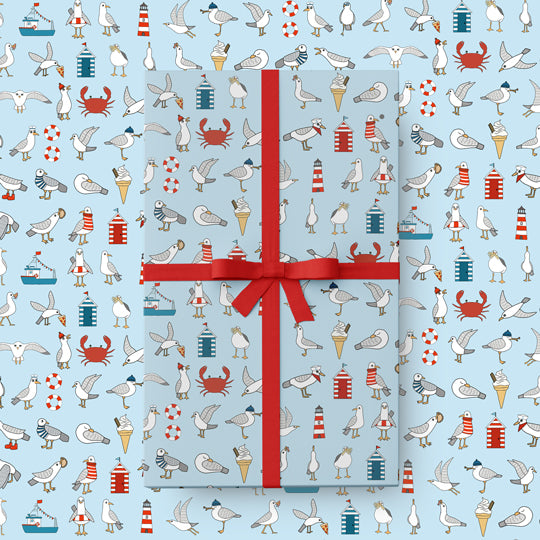 Gift Wrap - Seagulls