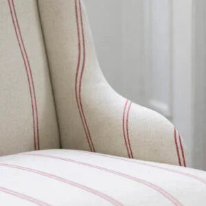 Margo Chair in Ticking Stripe Red