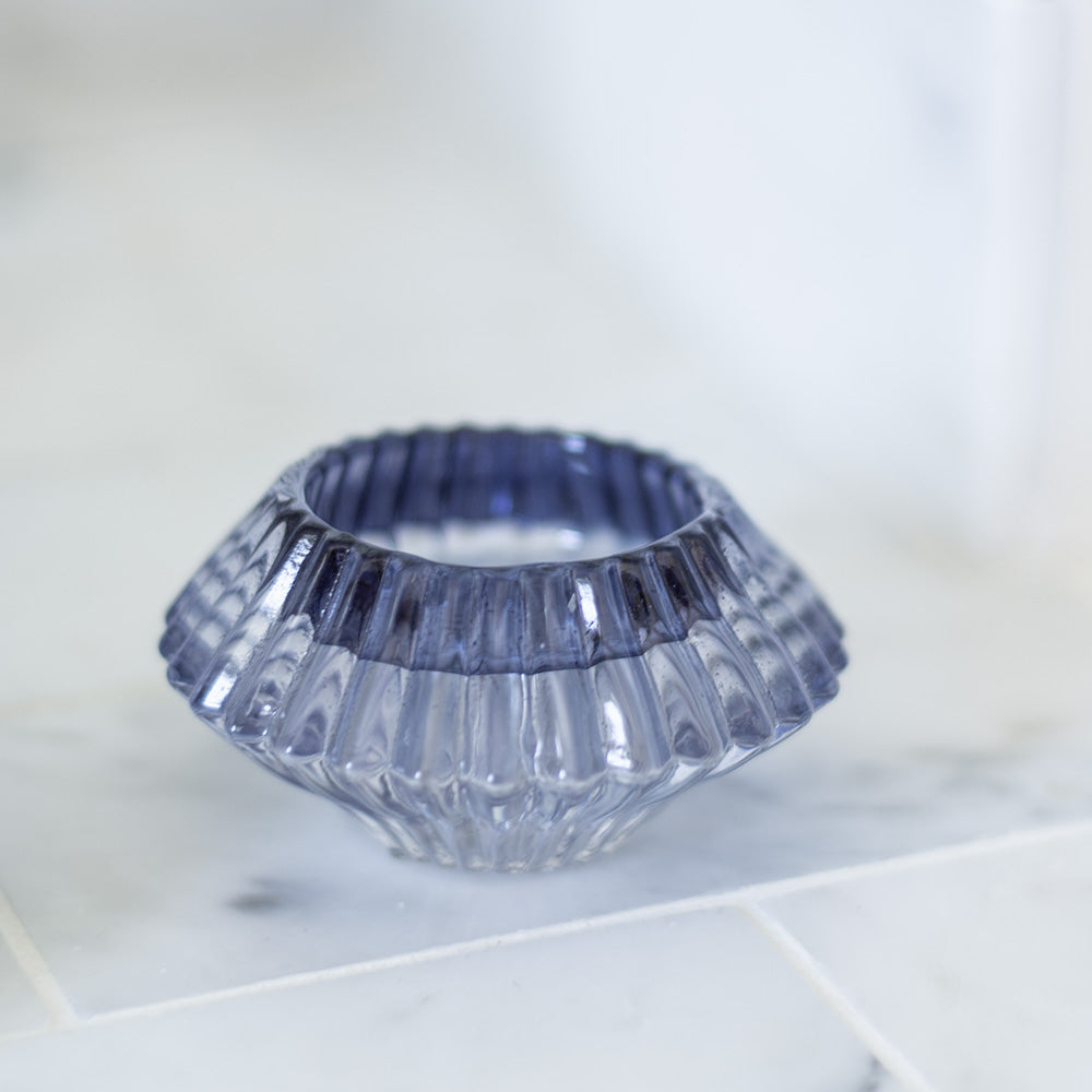 Duo Glass Candleholder - Blue
