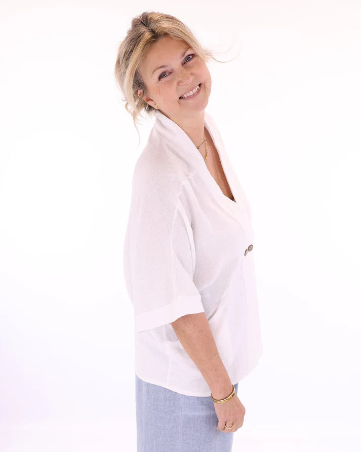 Linen Blend Jacket White