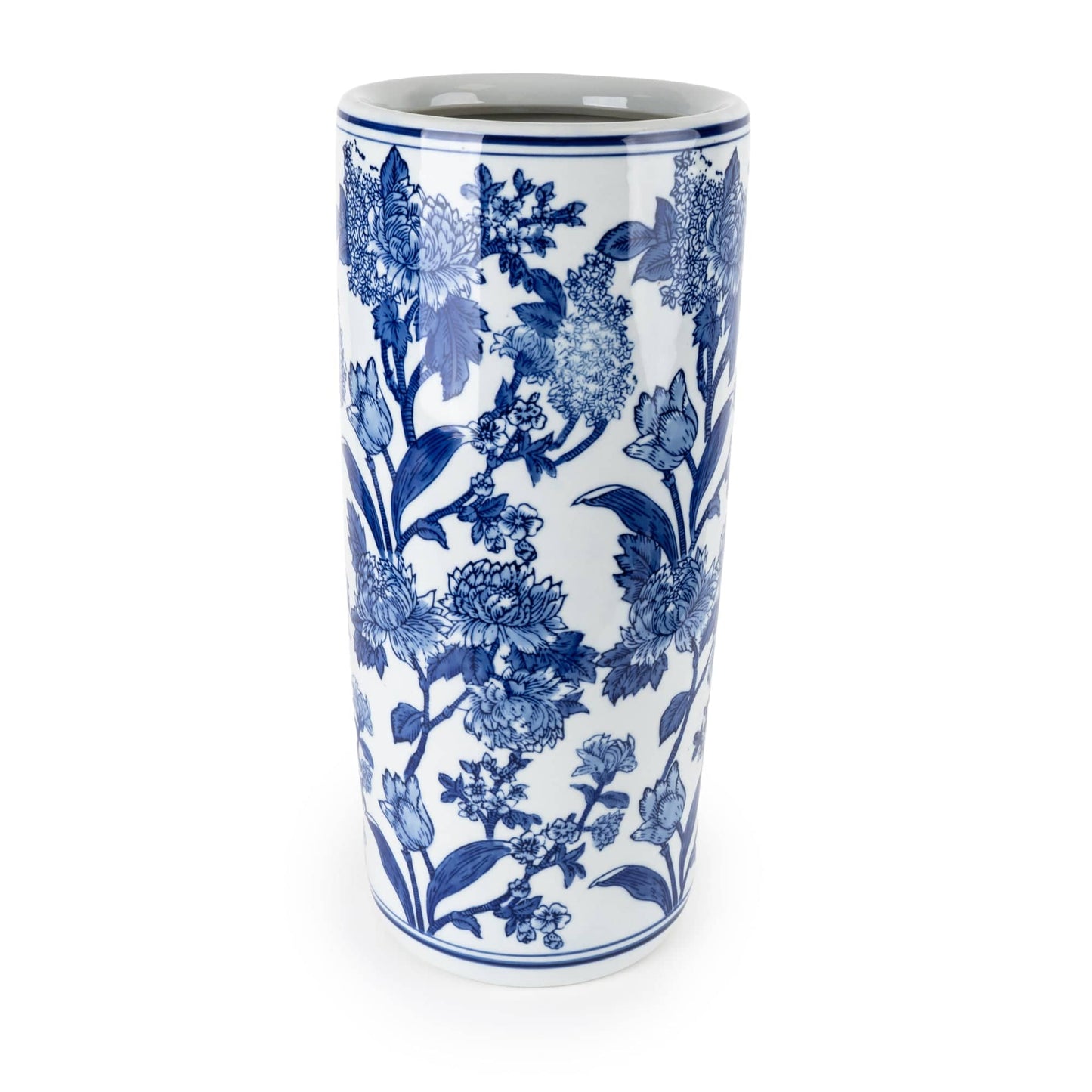 Blue & White Large Cylinder Vase