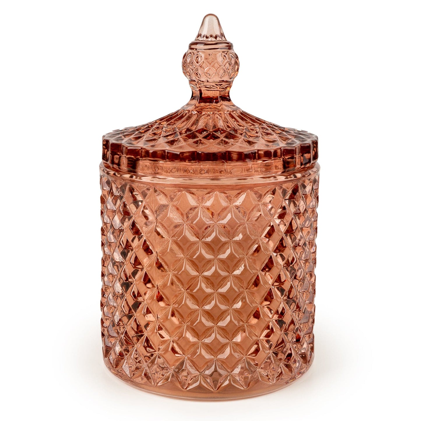 Round Embossed Candle Jar - Jhangye Pink