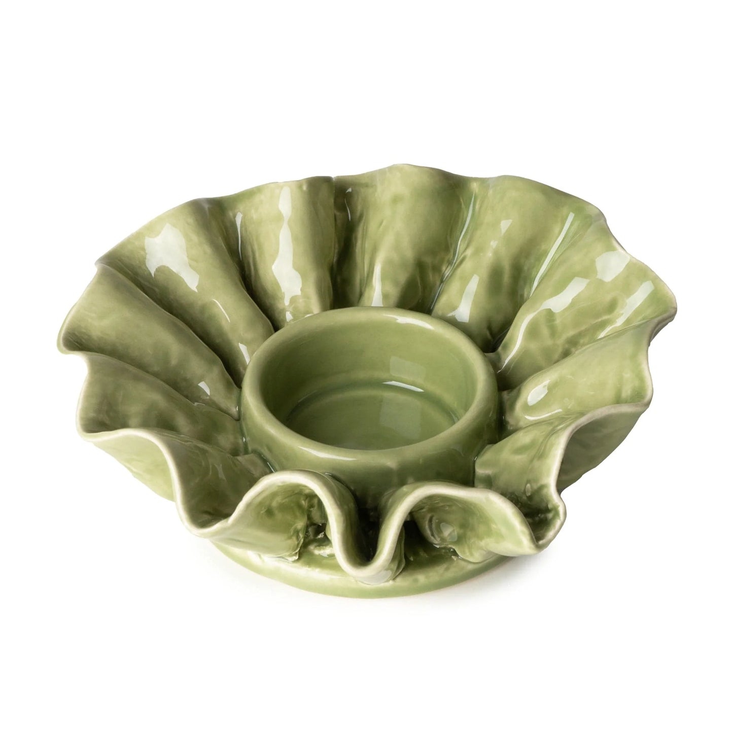 Flower Shaped Tea light Holder - Green
