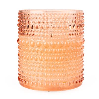 LED Embossed Glass Candle - Terracotta