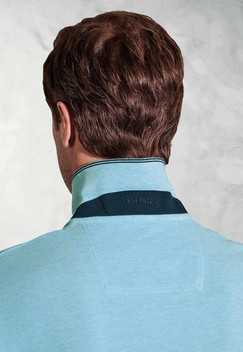 Firth - Aqua, Pure Cotton Pique Polo