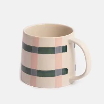 Pink & Teal Check Large Mug