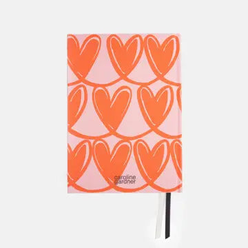 Orange Hearts Hardback Notebook A5