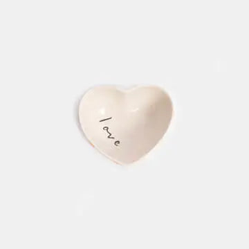 Pink & Orange Check Heart Shape Trinket Bowl