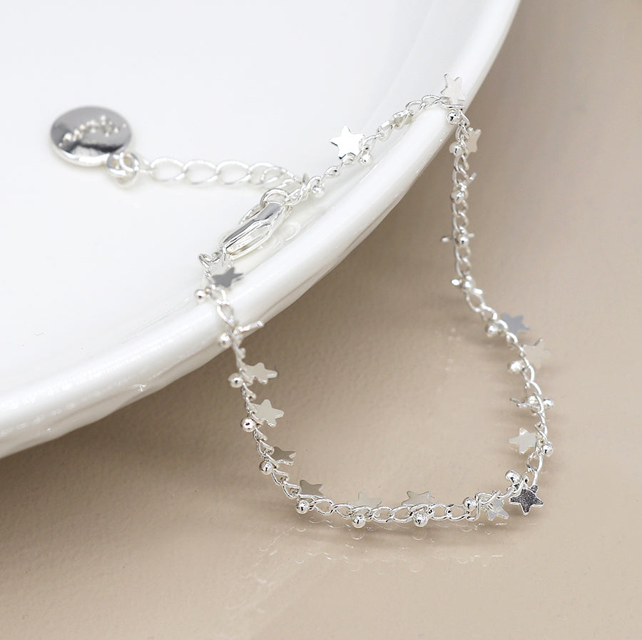 4191 - Silver Plated Multi Star Bracelet