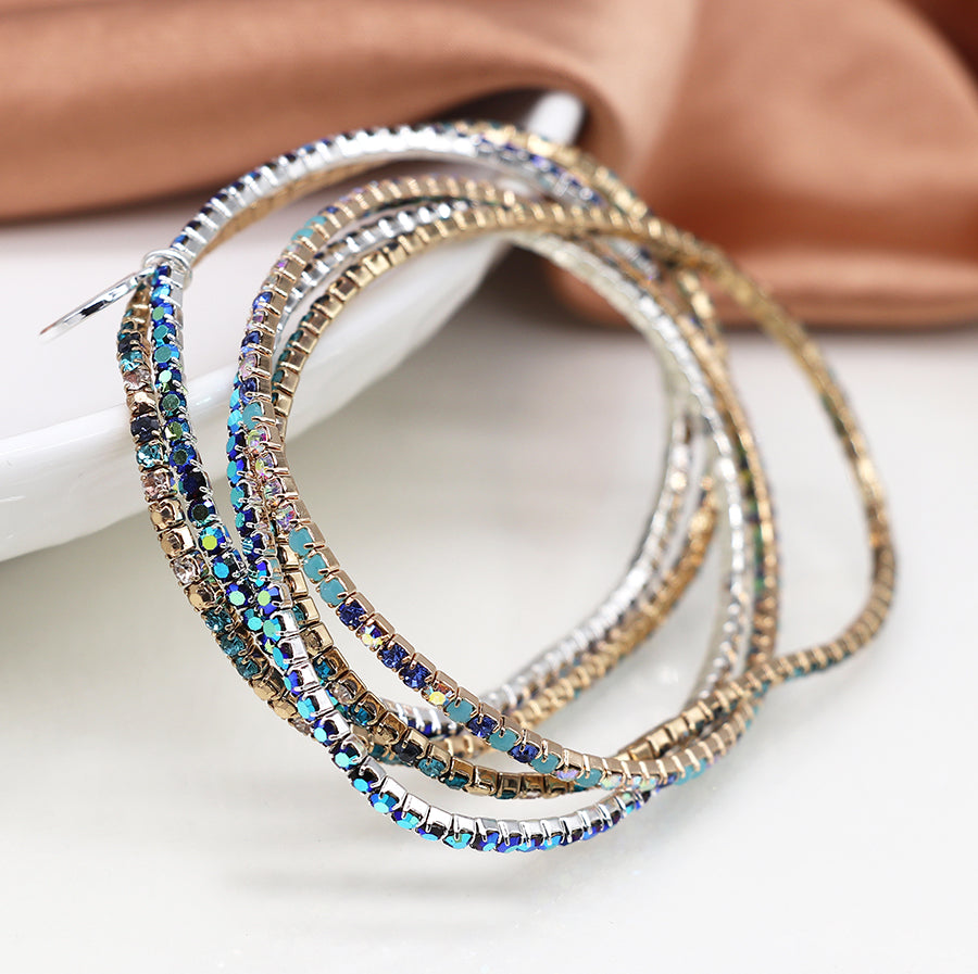 4243 - Blue Crystal Mix Bracelet Stack