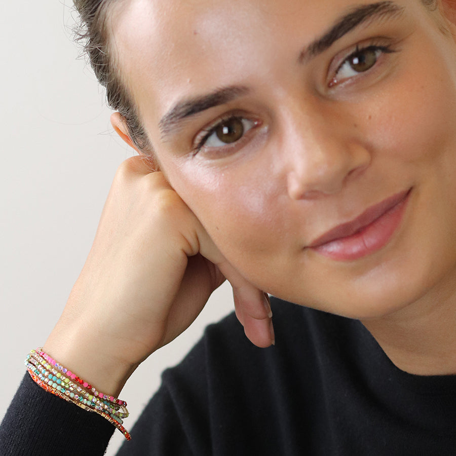 4244 - Brights Crystal Mix Bracelet Stack