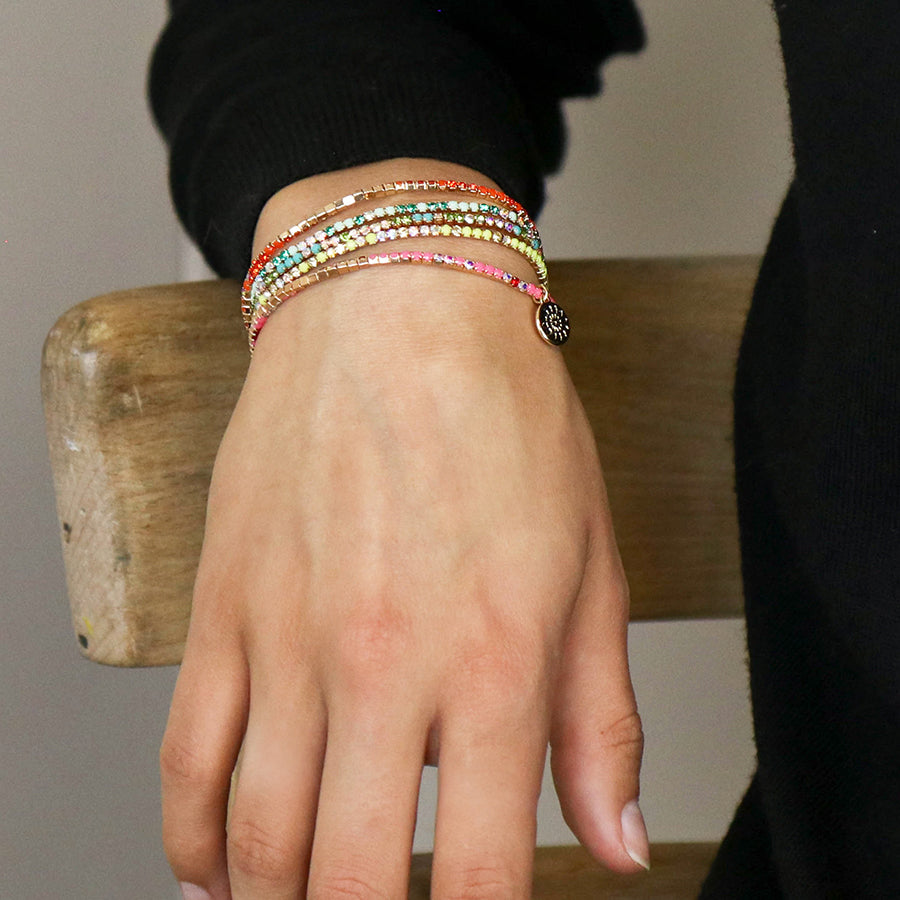 4244 - Brights Crystal Mix Bracelet Stack