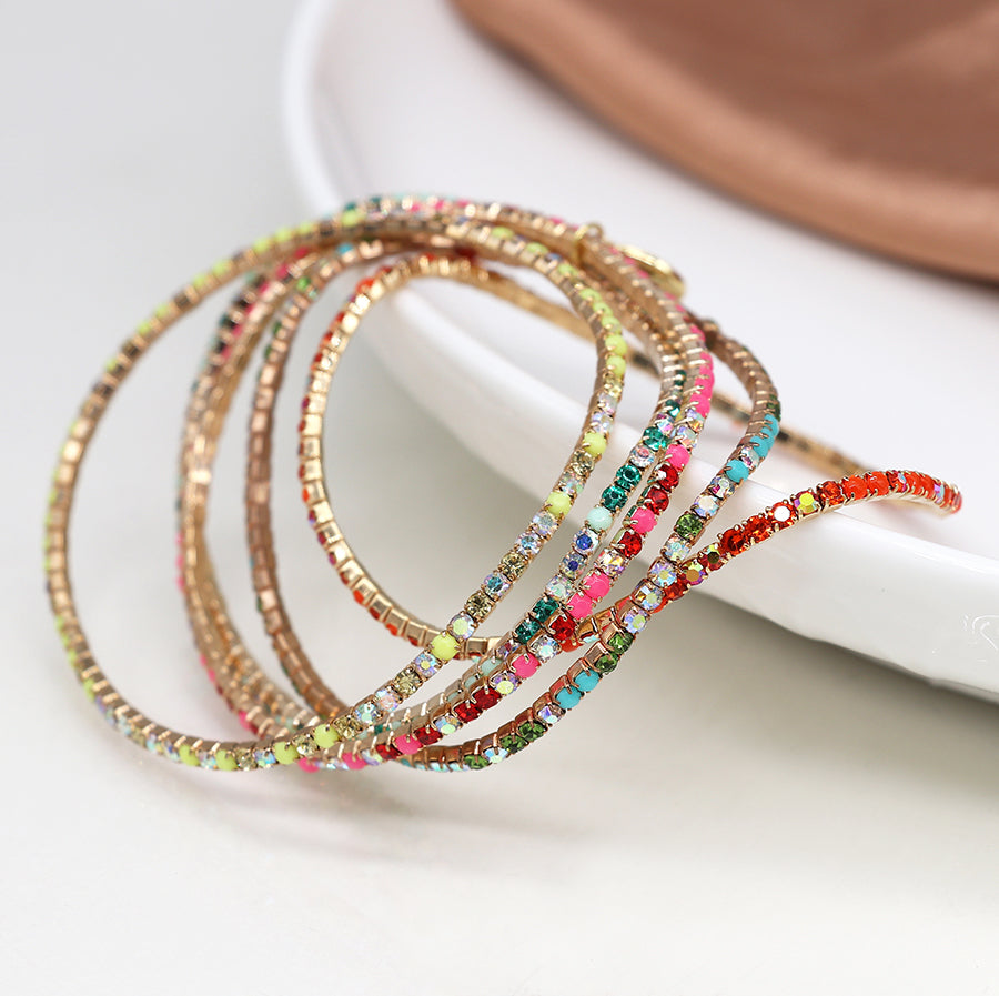 4244 - Brights Crystal Mix Bracelet Stack