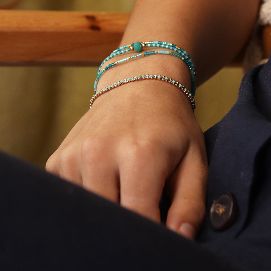 4269 - Turquoise Mix Adjustable Beaded Bracelet