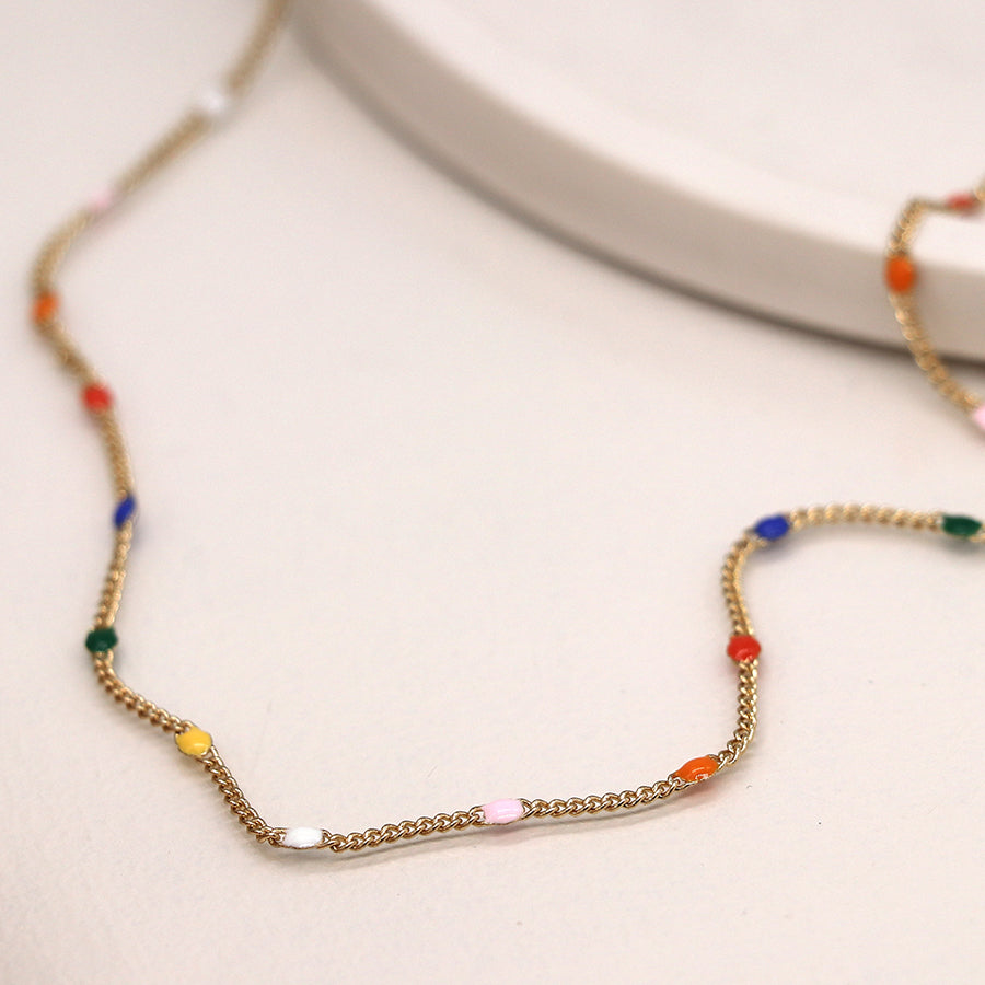 4369 - Golden & Multi Colour Necklace