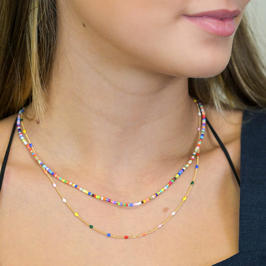 4369 - Golden & Multi Colour Necklace