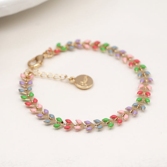 4372 - Golden & Pastel Droplet Bracelet
