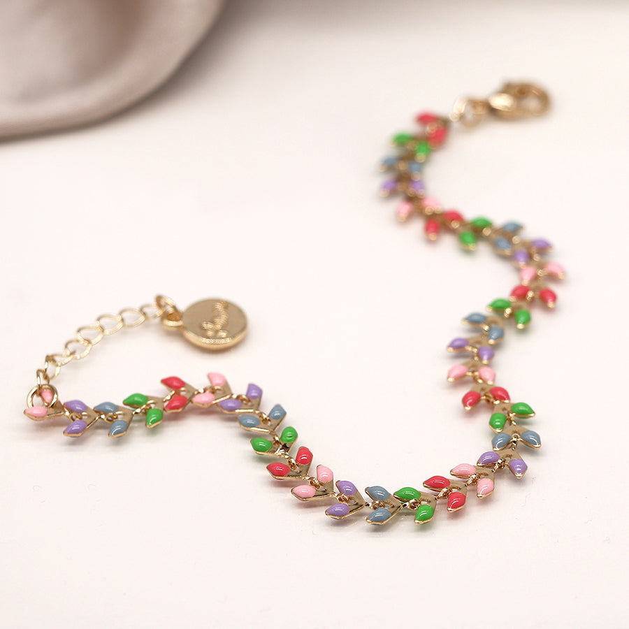 4372 - Golden & Pastel Droplet Bracelet