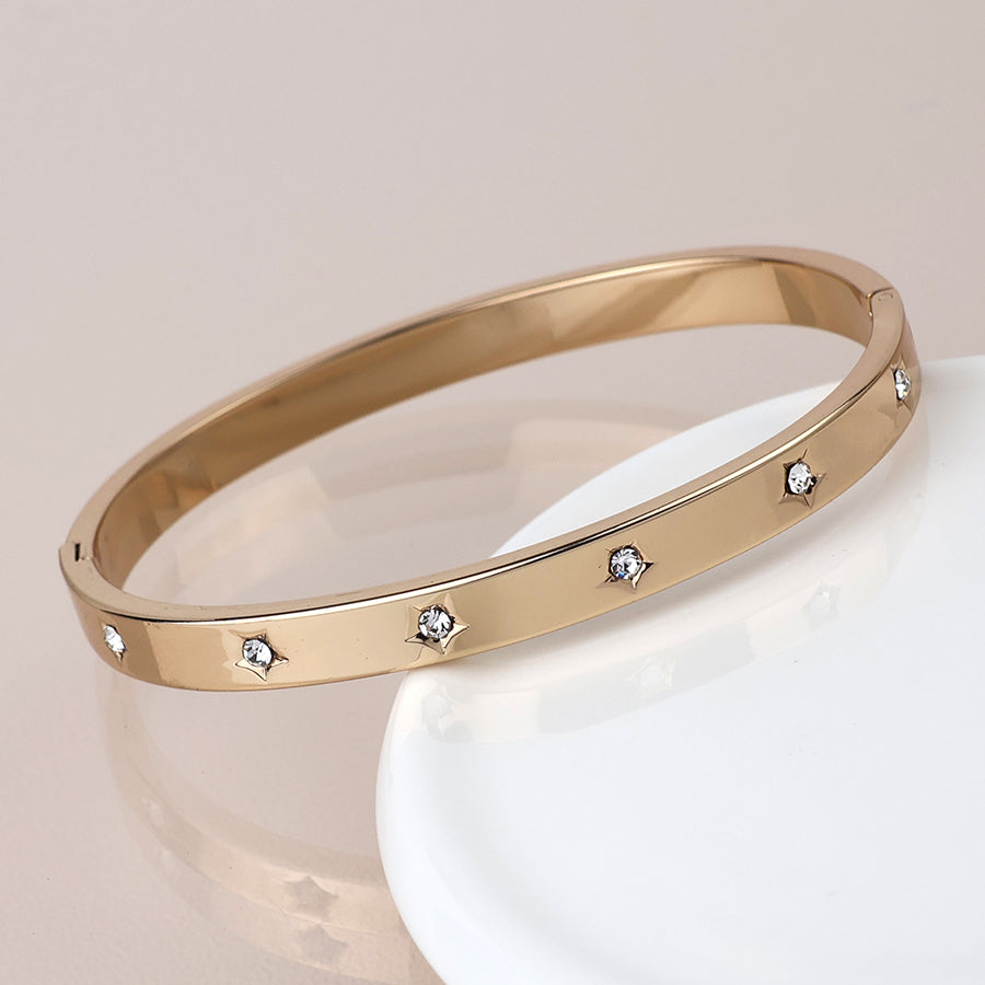 4602 - Crystal Star Hinged Bangle