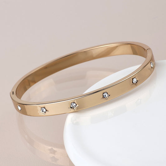 4602 - Crystal Star Hinged Bangle