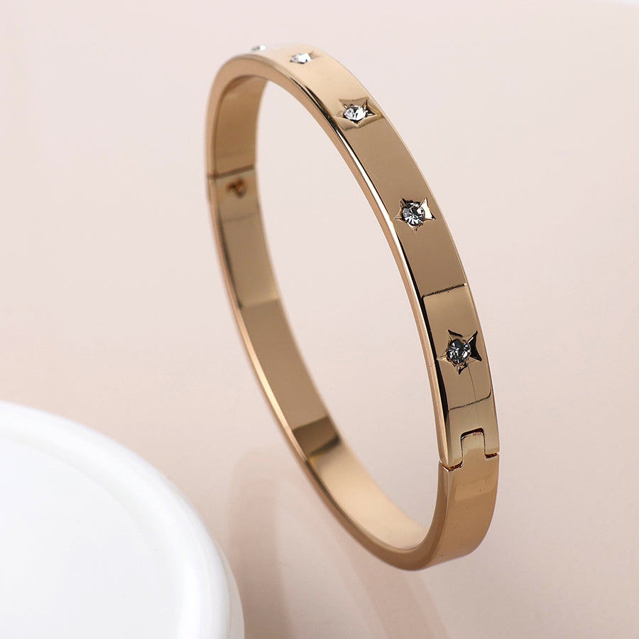 4602 - Crystal Star Hinged Bangle
