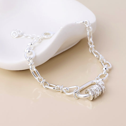 (957) Chroma, Silver & Crystal Link Bracelet