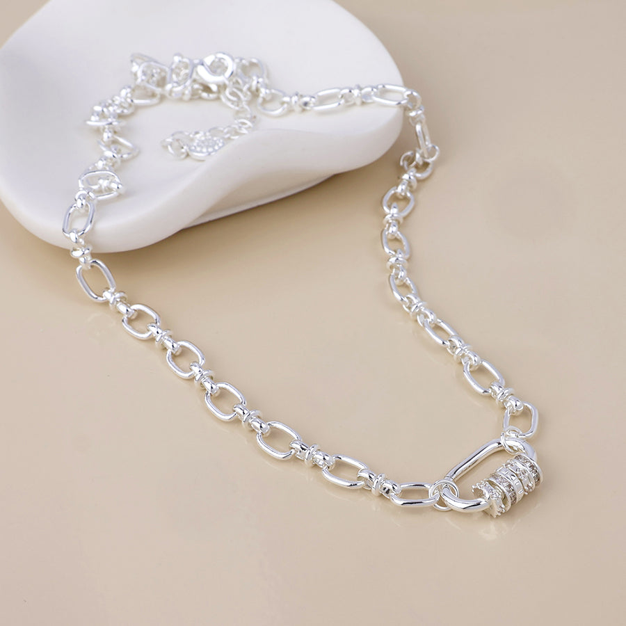 (958) Chroma, Silver & Crystal Necklace