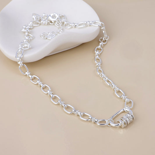 (958) Chroma, Silver & Crystal Necklace