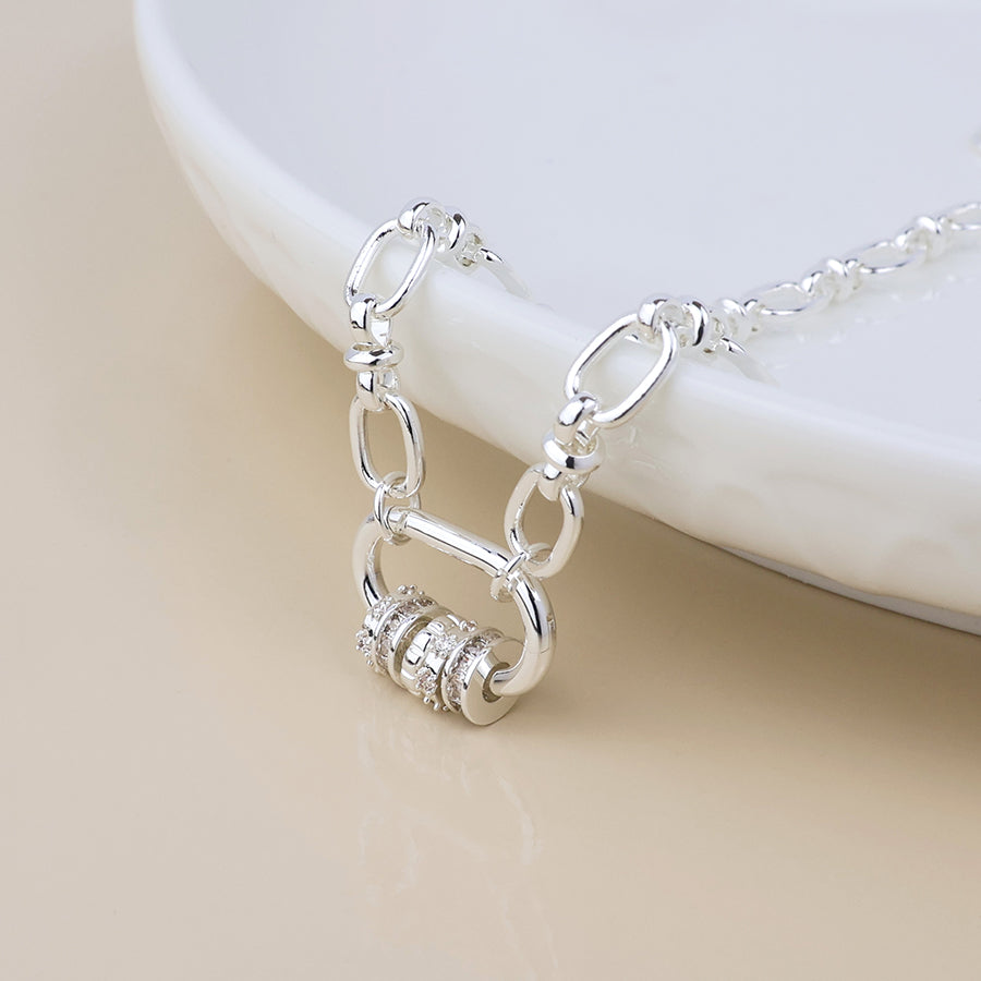 (958) Chroma, Silver & Crystal Necklace