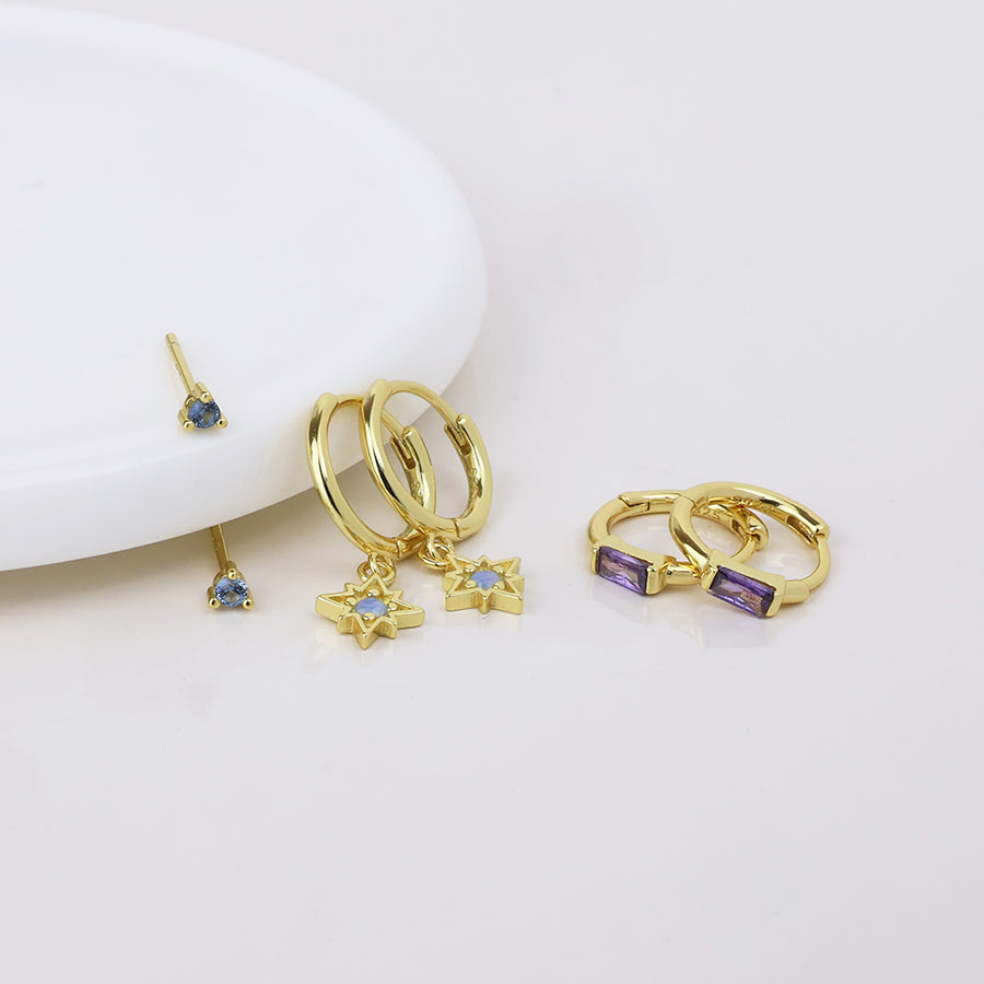 (963) Ella, Triple Crystal Set, Earrings