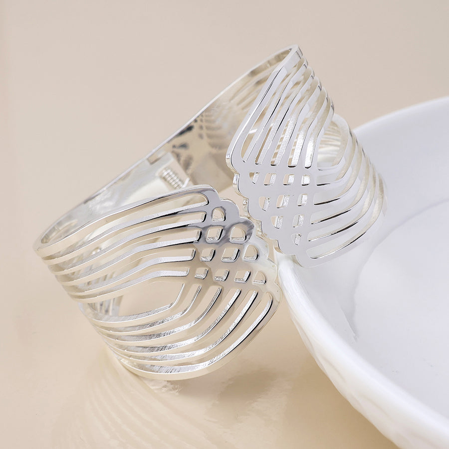 (024) Deco, Silver Cuff Bangle