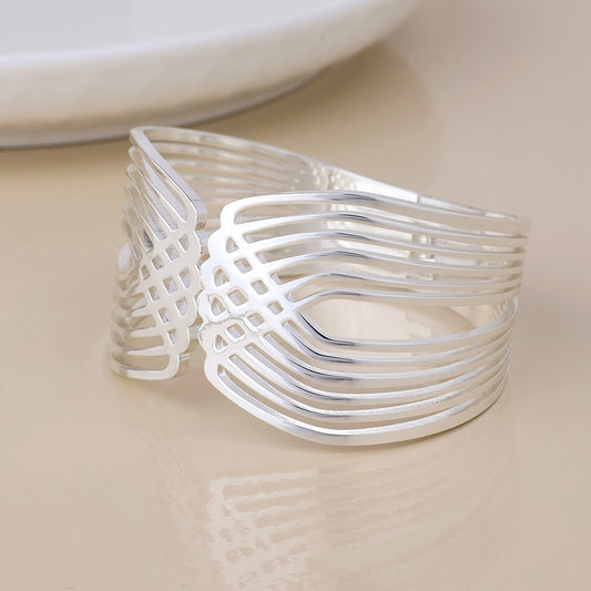 (024) Deco, Silver Cuff Bangle