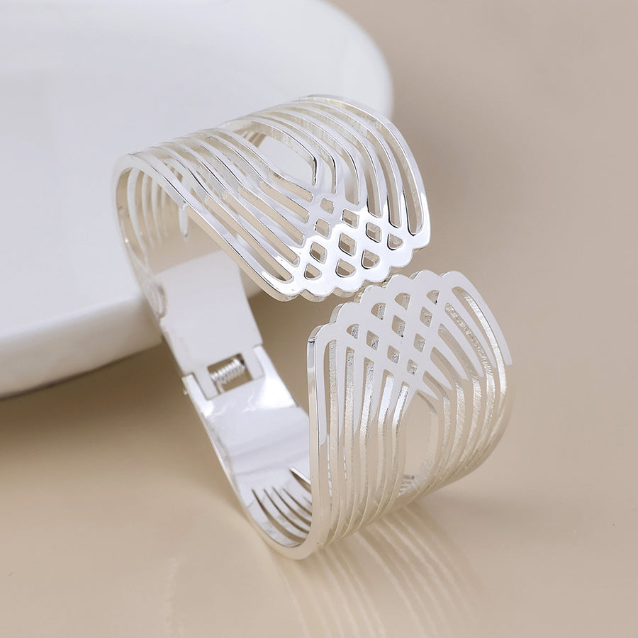 (024) Deco, Silver Cuff Bangle