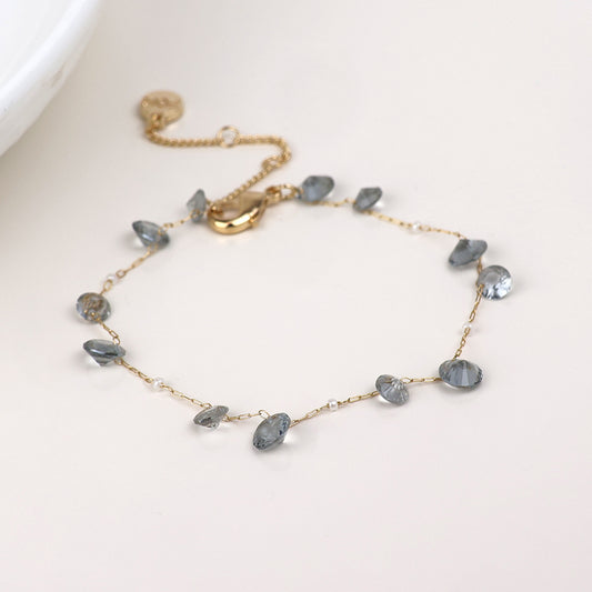 (096) Lyra, Smoky Crystal Bracelet
