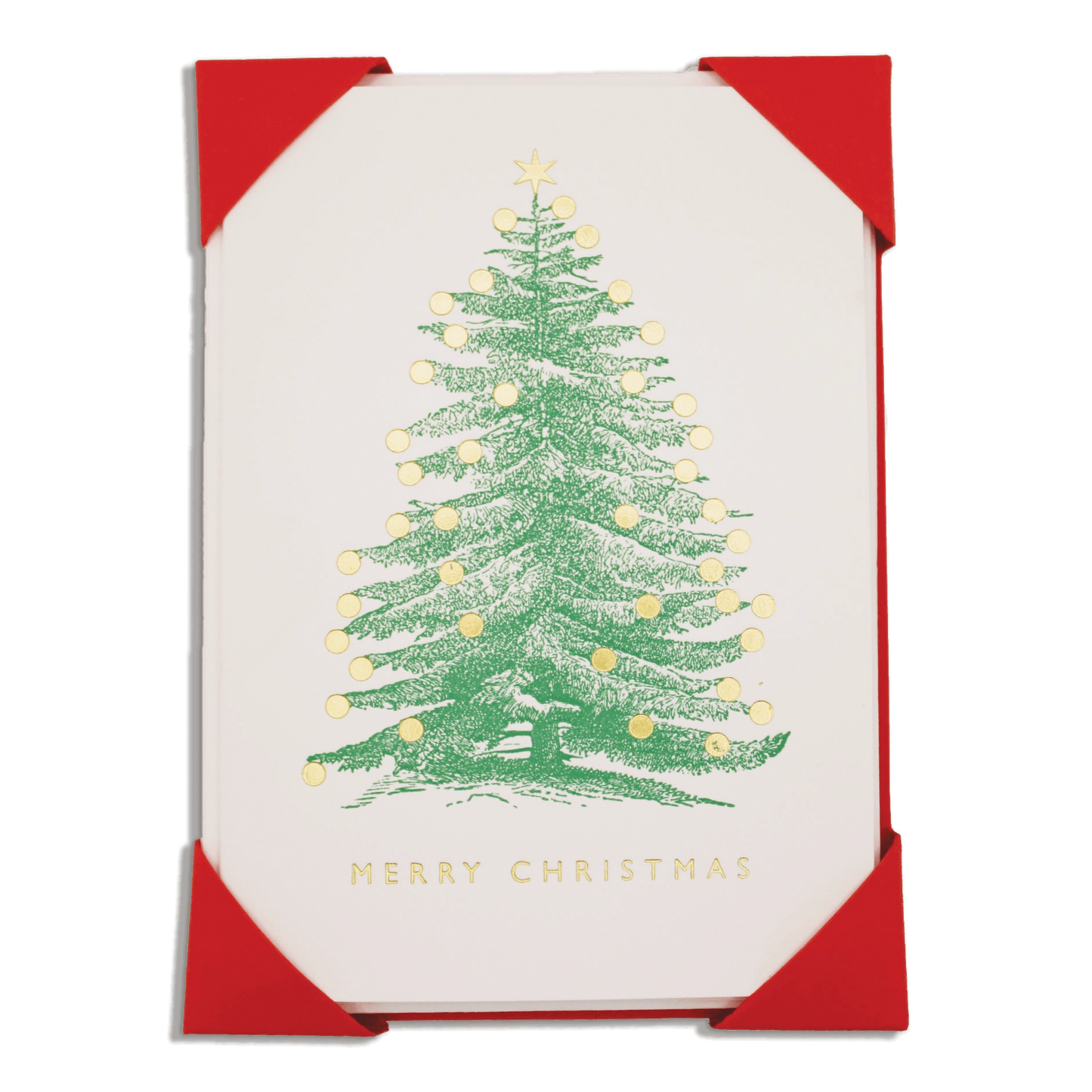 Pack 5 Note Cards & Envelopes - Christmas Tree