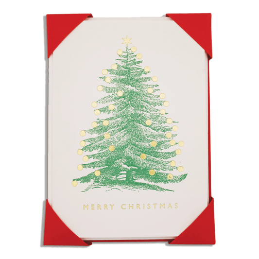 Pack 5 Note Cards & Envelopes - Christmas Tree