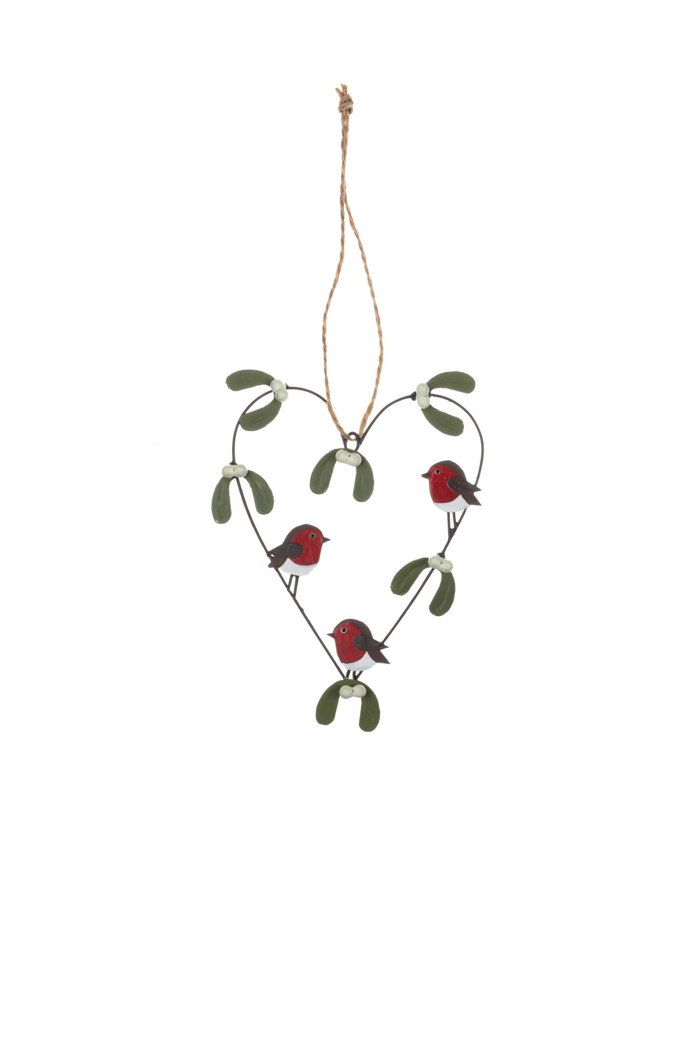 Christmas Bauble - Robins & Mistletoe