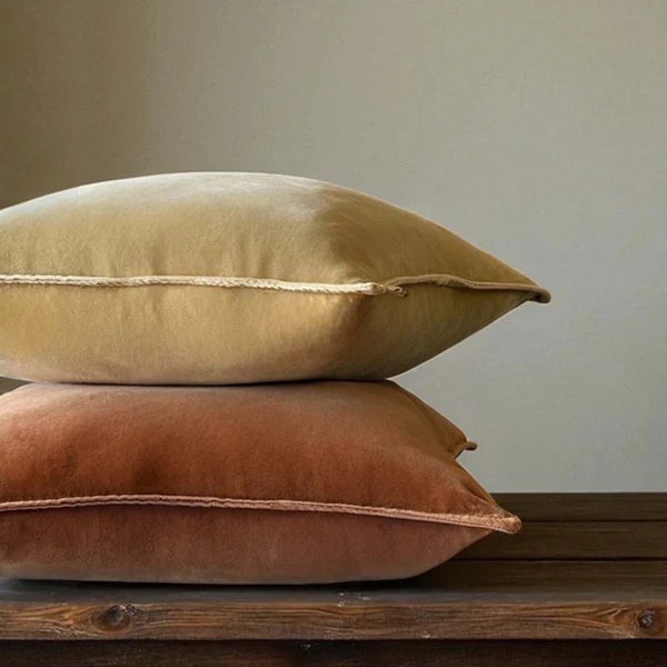 Tobacco, Stonewashed Velvet Cushion