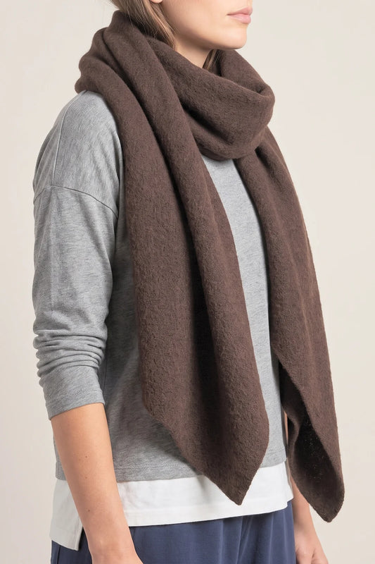 Brown Asymmetric Heavyweight Scarf