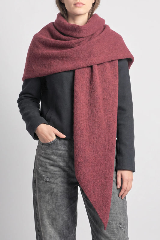 Berry Asymmetric Heavyweight Scarf
