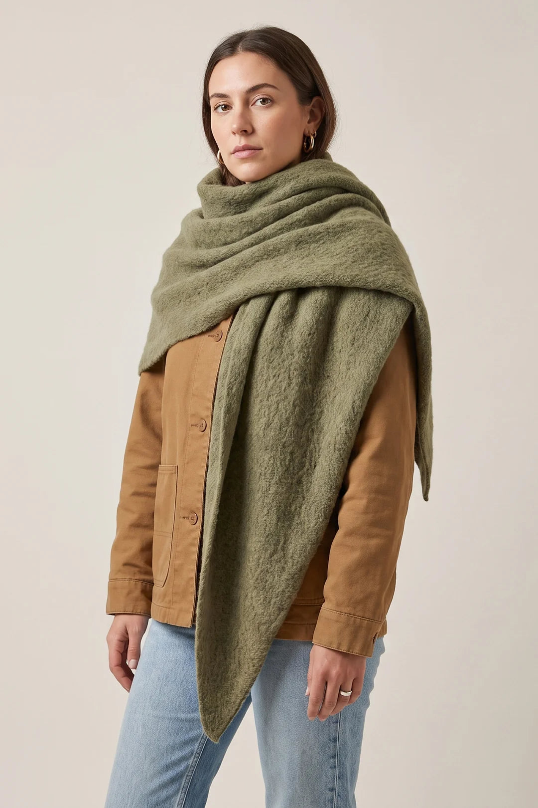 Moss Asymmetric Heavyweight Scarf