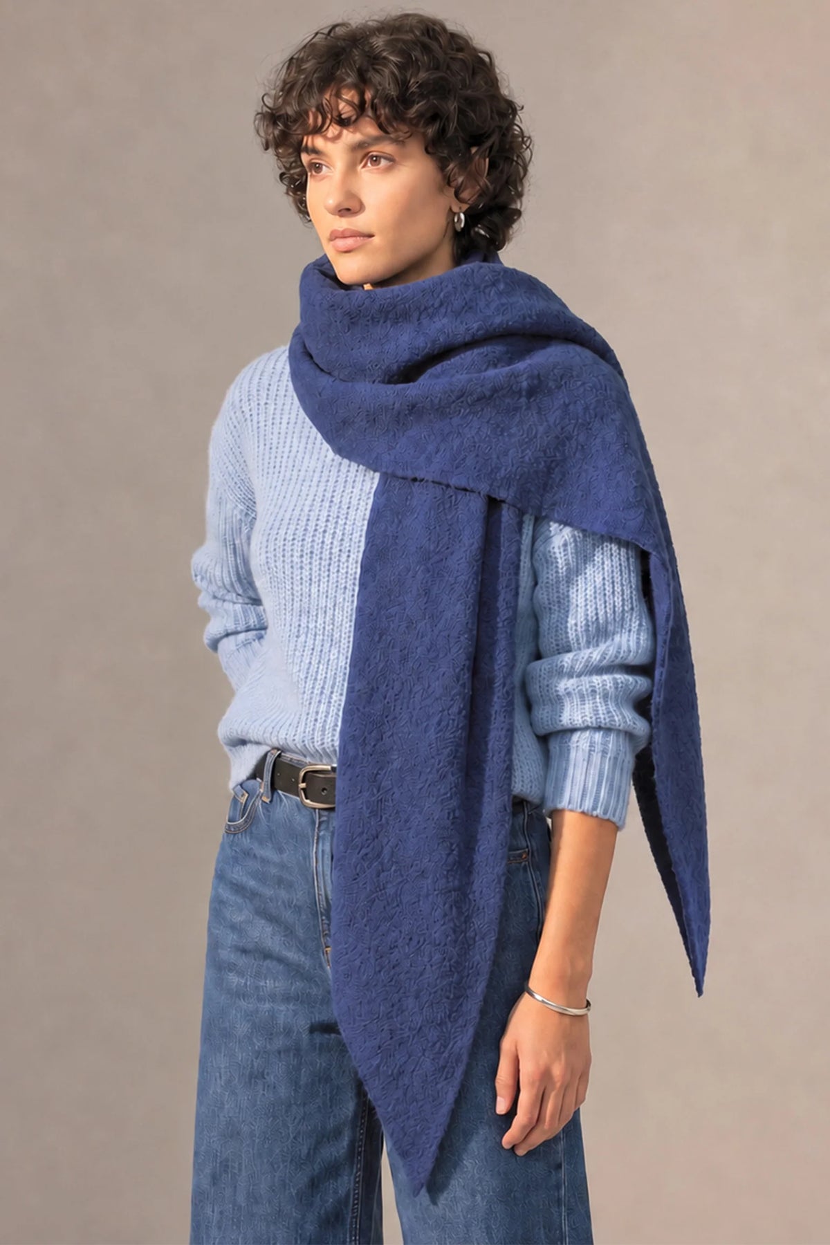 Colbalt Asymmetric Heavyweight Scarf