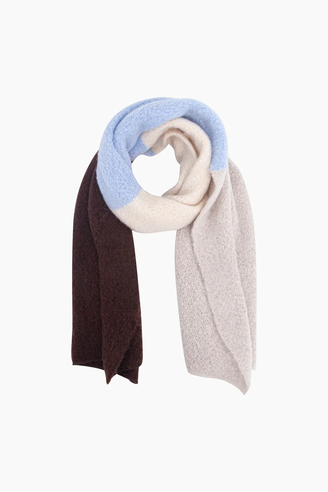 Blue/Brown Colour Block Heavyweight Scarf