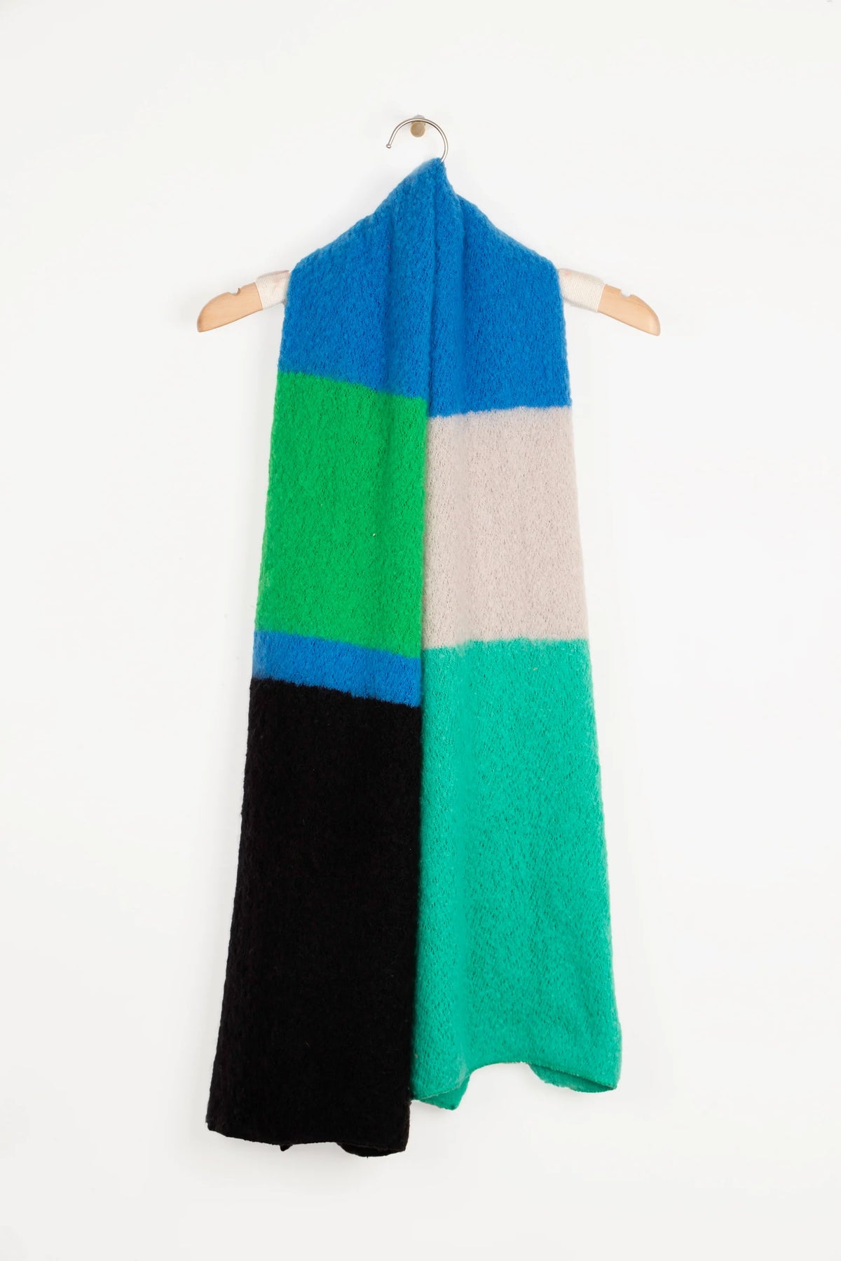 Blue/Green, Colour Block Heavyweight Scarf