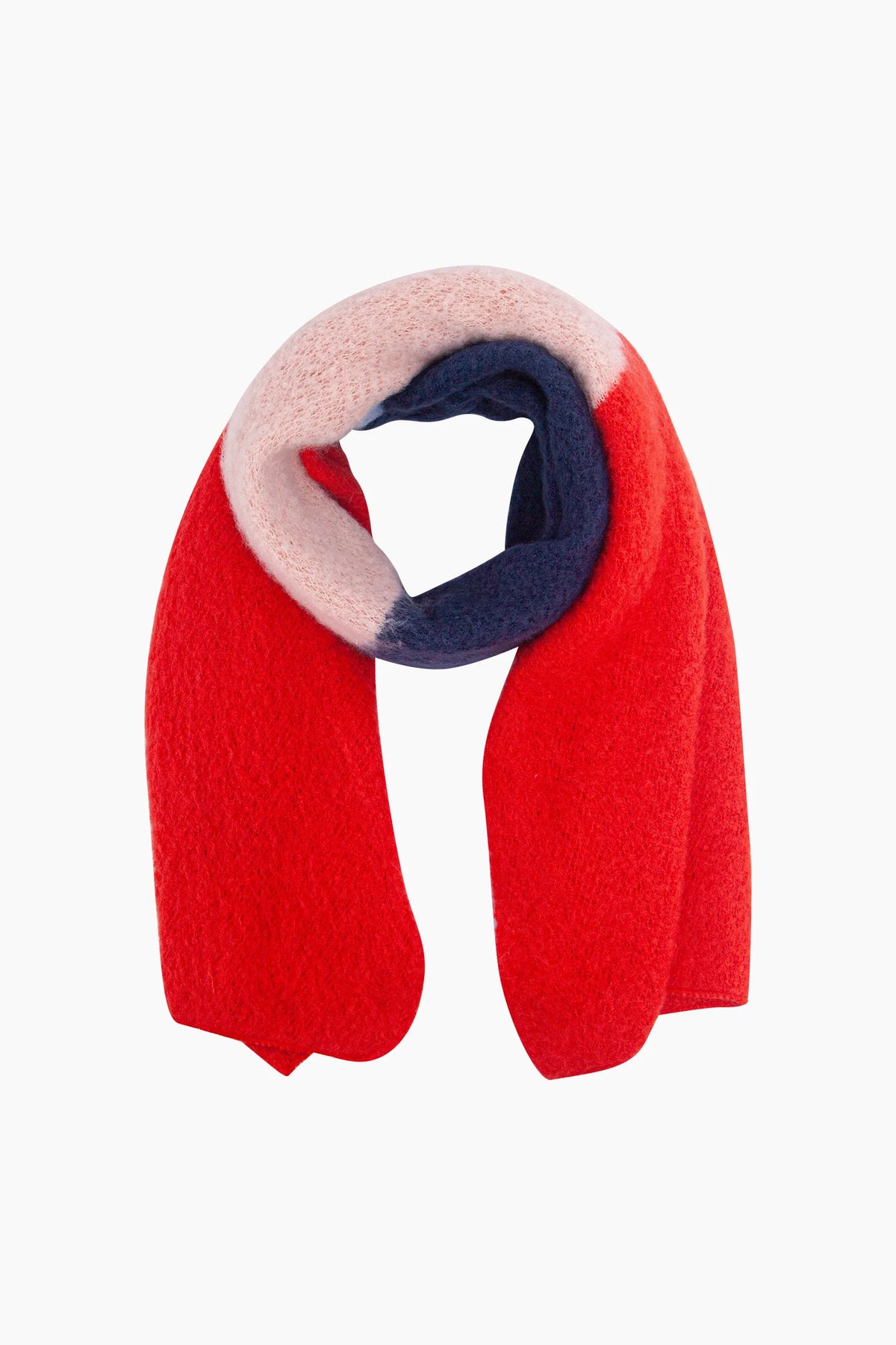 Red/Blue Colour Block Heavyweight Scarf