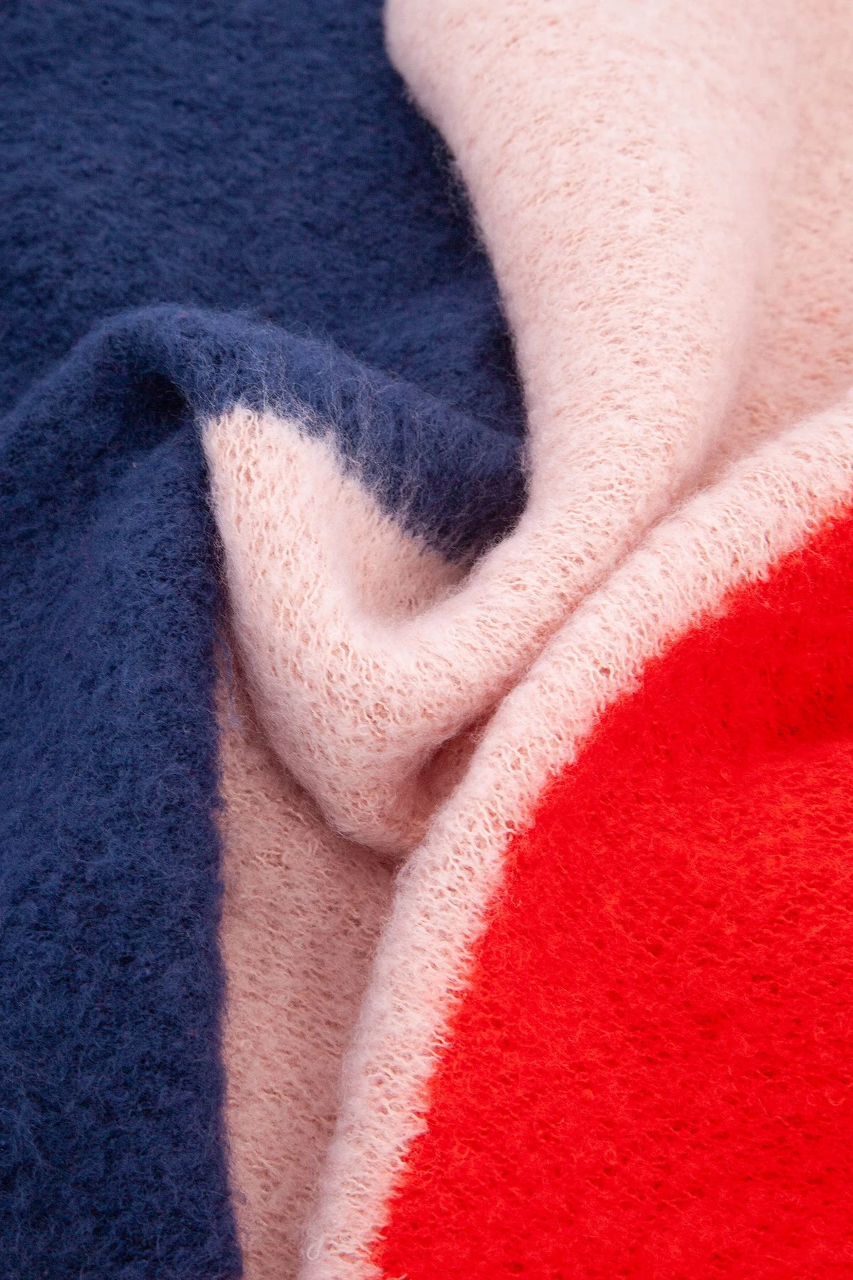Red/Blue Colour Block Heavyweight Scarf