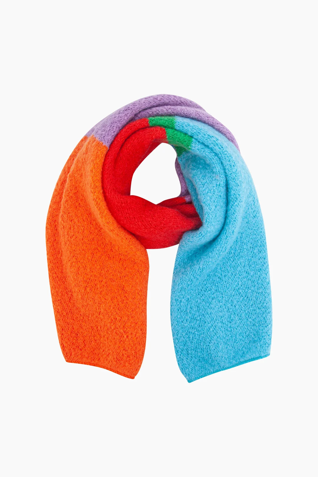 Turquoise/Orange, Colour Block Heavyweight Scarf